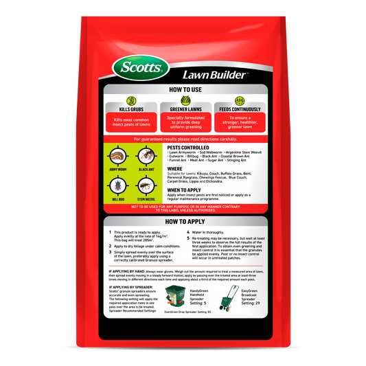 Lawn Builder 4kg Scotts Grub Insect Control Fertiliser Slow Release