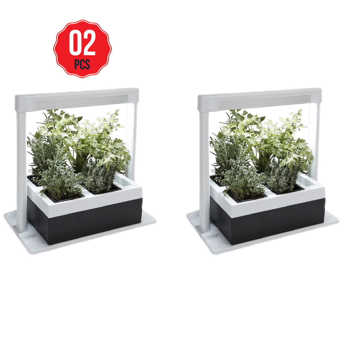 Greenlife 2 x Herb Lamp LED 4 Pot Grower 37 x 22 x 36cm