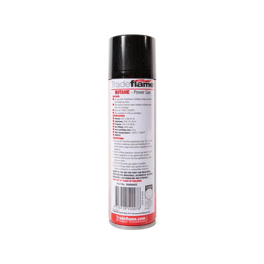 Tradeflame 70g Butane Gas Cartridge Refill Valve - High Temperature Fuel – view 2 - Auzzistore