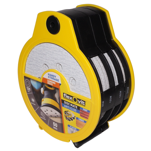 Flexovit 125mm 8 Hole Orbital Sandpaper 50 Pack - Assorted Grits - Dust Extraction - Auzzistore