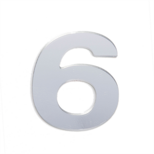Sandleford 25mm Silver Self Adhesive House Number 6 - Durable Numeral