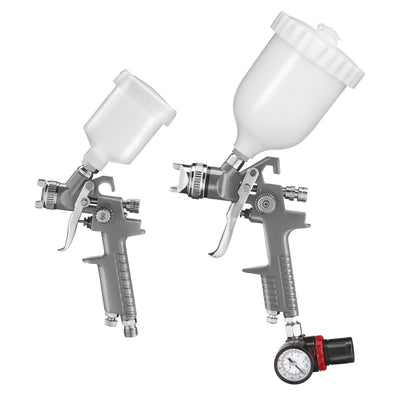 Ozito 3 Piece Gravity Feed Air Spray Gun Kit 1.4mm Metal Efficient Finish