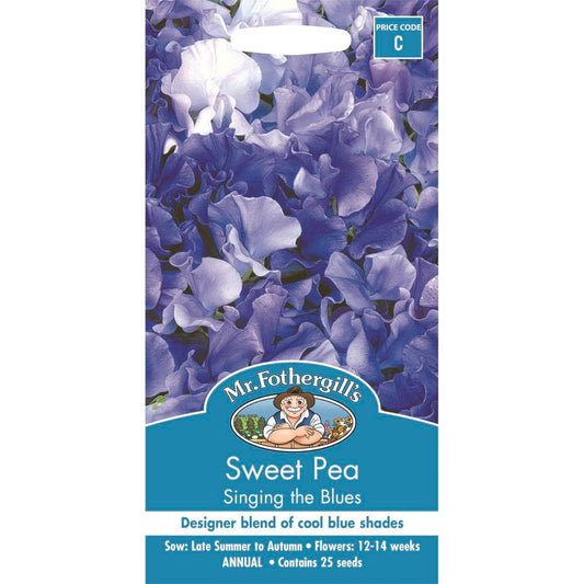 Mr Fothergill Sweet Pea Singing the Blues - 180cm Seeds - Scented - Auzzistore