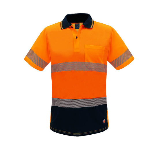 Citeco Womens Hi Vis Short Sleeve Polo 14 - Orange - Reflective Tape - Lightweight