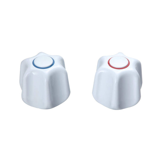 Shaw Mason White PVC Star Style Handles Pair - 160mm x 60mm - Durable