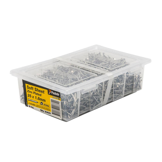Paslode Sheeting Nails 25 x 1 8mm Zinc Plated 2kg Internal Use - Auzzistore