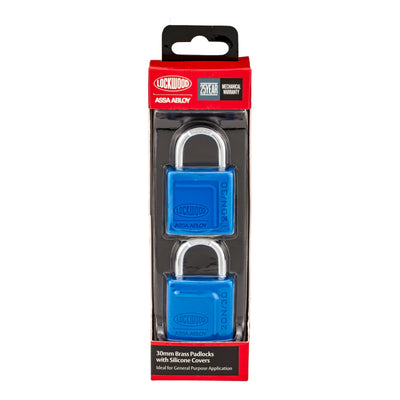 Lockwood 30mm Alloy Silicon Padlock 2 Pack - Heavy Duty - Weather Resistant