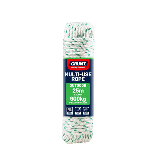 Grunt Outdoor Rope - 10mm x 25m - Polypropylene - UV Safe - Auzzistore