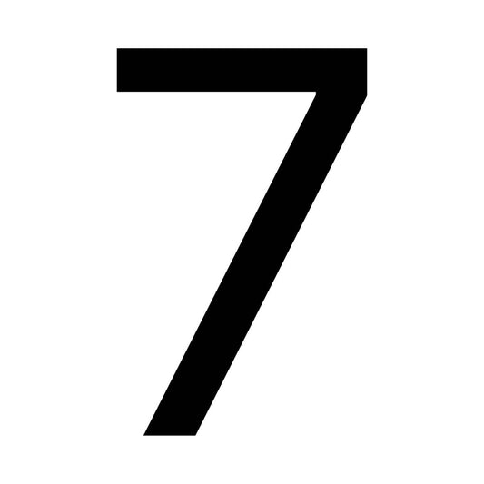 Numero Black Vinyl Transfer 7 - Self-Adhesive House Number - 41mm x 63mm - Black - Weatherproof - Auzzistore