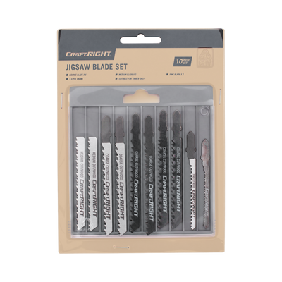 Craftright Jigsaw Blade Set - 10 Piece - High Carbon Steel - Durable