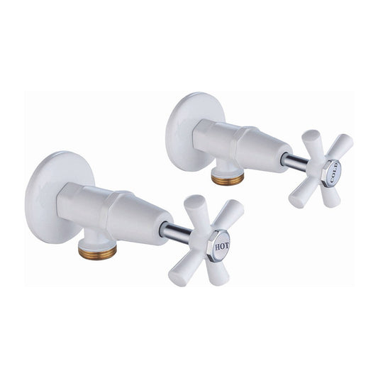 Shaw Mason Washing Machine Set - 150mm x 150mm x 70mm - White - Durable Brass