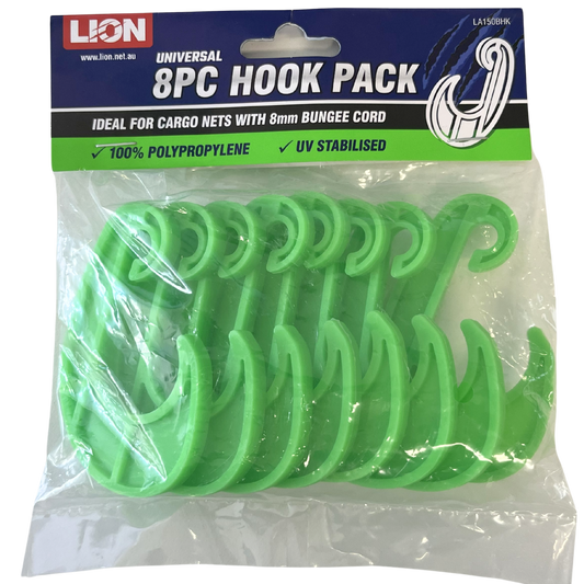Lion Cargo Net Hooks 8 Pack 8mm Polypropylene UV Stabilised