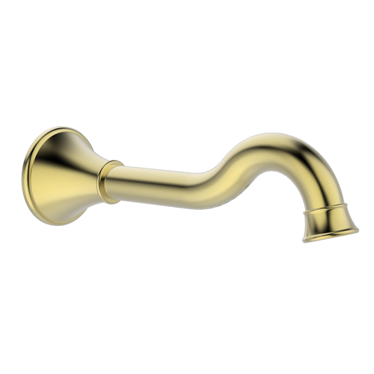 Mondella Brushed Brass Maestro Classic Bath Spout - 214mm - Lead-Free Brass