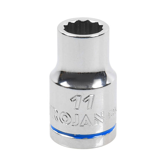 Trojan 11mm Socket 1/2" Drive - Chrome Vanadium - Durable - 12-Point Design - Auzzistore