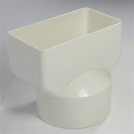 Icon Plastics Downpipe Adaptor - 100 x 50 To 80mm - PVC - White – view 2 - Auzzistore