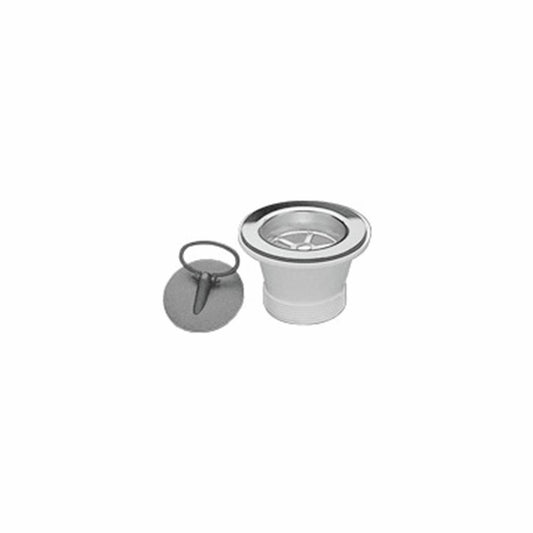 Abey Reducing Sink Plug and Waste 90 x 50mm - Stainless Steel - White - Auzzistore