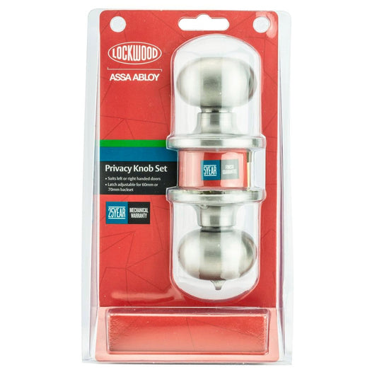 Lockwood Privacy Set - 65mm - Stainless Steel - Easy Install - Auzzistore