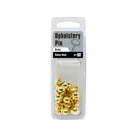 Pinnacle Upholstery Nails - 50 Pack - Brass - Round Head – view 2 - Auzzistore