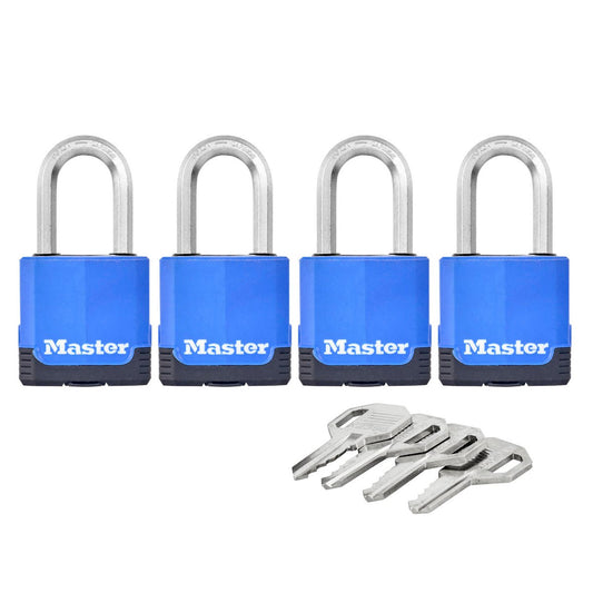 Master Lock 45mm Excell Padlock 4 Pack Laminated Steel Weather Resistant - Auzzistore