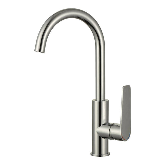 Evekare 35mm Brushed Nickel Extended Lever Sink Mixer - Easy Use - Lead-Free