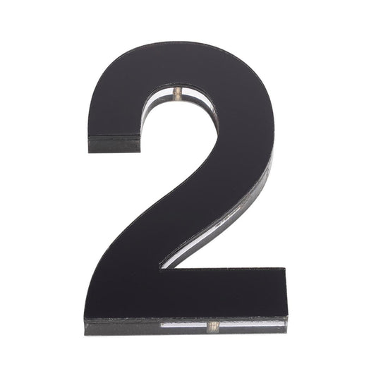 Sandleford House Number 2 - 120mm Black Acrylic - Modern Design
