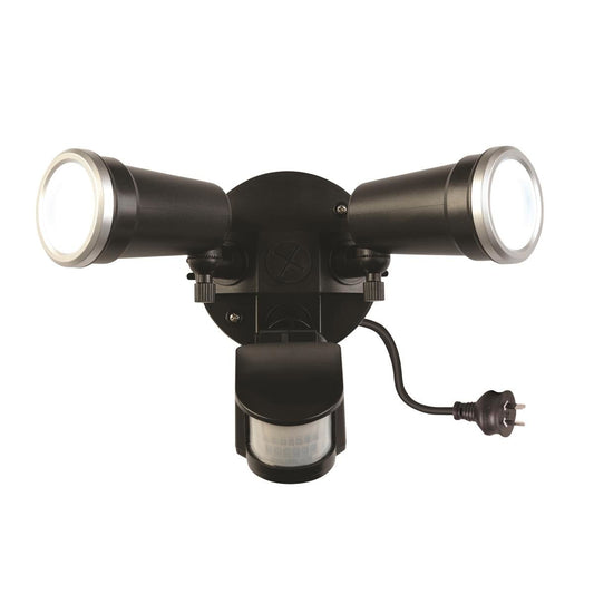 Brilliant Trooper LED Flood Light - 20W - Black - 1500 Lumens - Motion Sensor