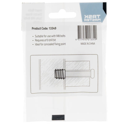 Taskmaster Brass Plated Curved Insert Nuts - M8 x 15mm - Pack of 4