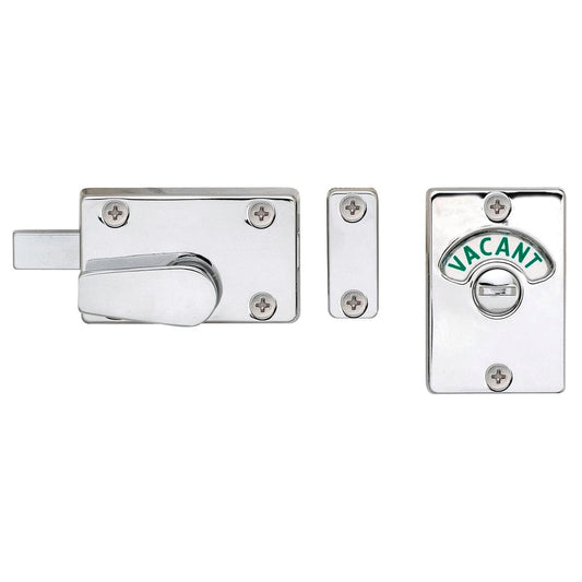 Delf Trade Satin Chrome Toilet Indicator Bolt Lock - 160mm Solid Brass - Easy To Use - Auzzistore