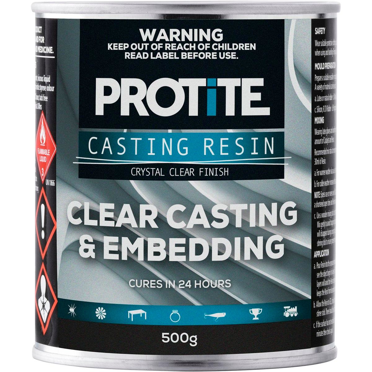 Protite Clear Casting Fibreglass Resin 500g Easy To Use