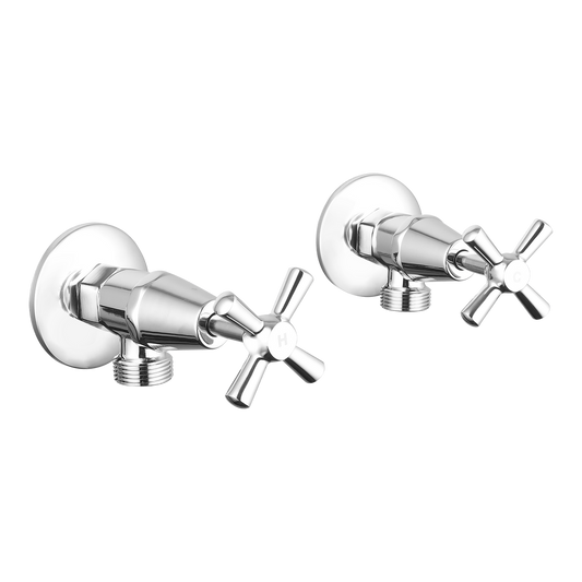Mondella Cadenza Chrome 1/2 Turn Washing Machine Set - 245mm x 65mm x 245mm - Precise Water Control