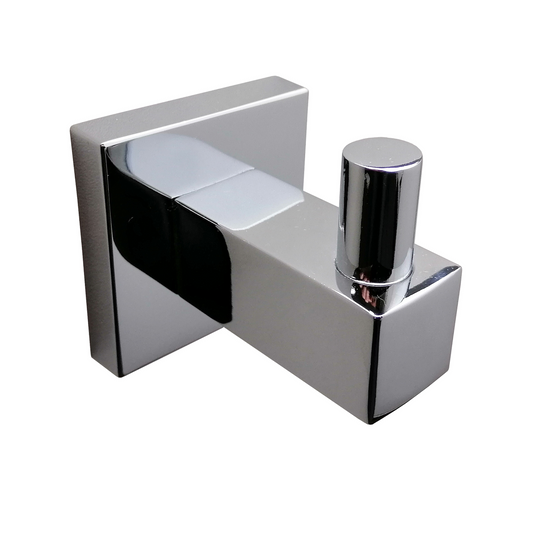 Barelli Piazza Chrome Robe Hook - Single Bath Robe Hook - 63mm x 75mm x 55mm - Chrome