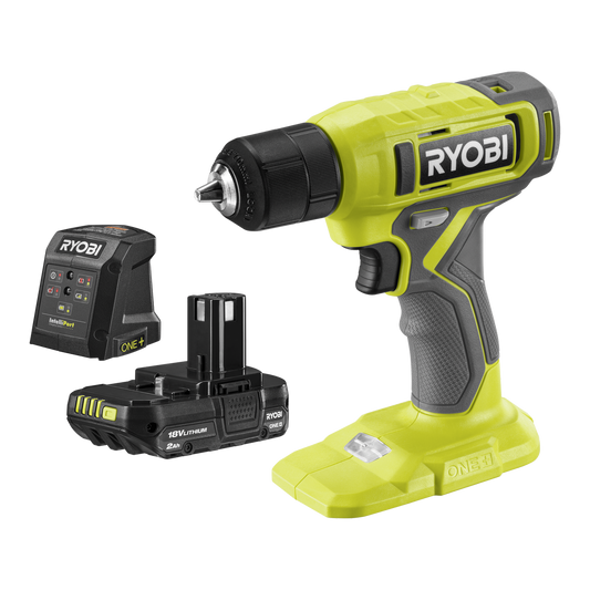 Ryobi 18V ONE+ Drill Driver Kit - 2Ah Battery - Variable Speed - LED Light - Auzzistore