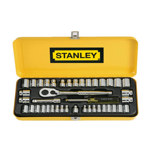 Stanley 41 Piece Socket Set - 1/4" & 3/8" Drive - Chrome Vanadium Steel - Durable - Auzzistore