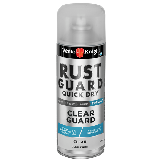 White Knight Rust Guard Clear Spray Paint 300g Quick Dry Protection - Auzzistore