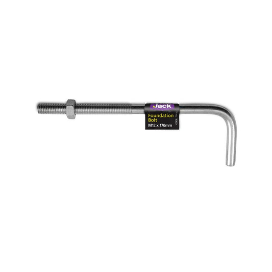 Jack Foundation Bolt M12 x 170mm Steel Galvanised Durable Secure - Auzzistore