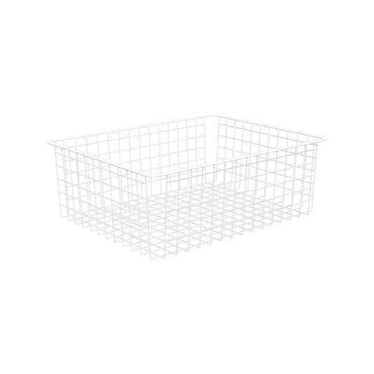 Flexi Storage Wire Basket 185mm White Steel Medium Ventilated - Auzzistore