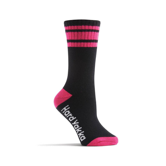 Hard Yakka Bamboo Work Socks - Women’s - 3 Pack Size 3-8 - Black Pink - Comfortable