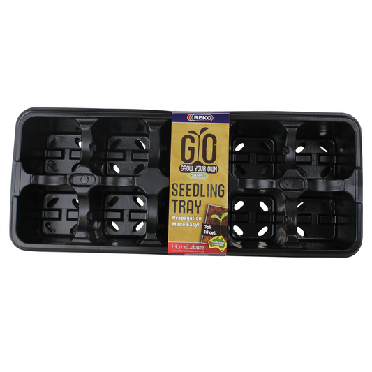 Reko 10 Cell Black Grow Your Own Seedling Tray 3 Pack Durable Plastic