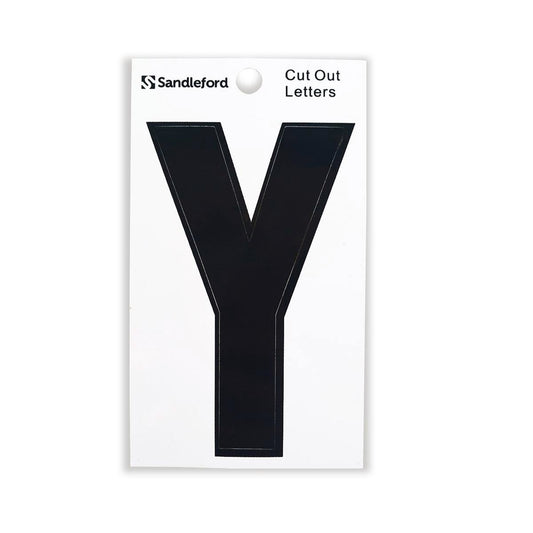 Sandleford 85mm Black Self Adhesive House Letter Y - Durable Polycarbonate - Auzzistore