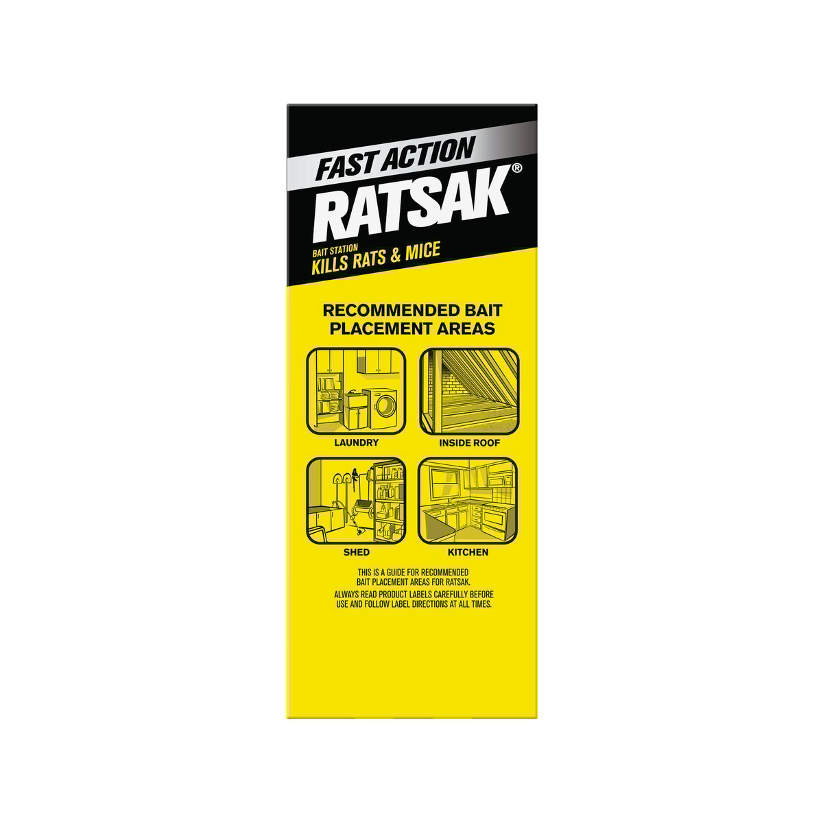 RATSAK Fast Action Bait Station 200g Brodifacoum 4 Packs Effective