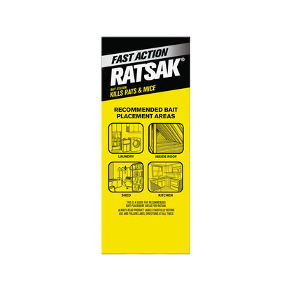 RATSAK Fast Action Bait Station 200g Brodifacoum 4 Packs Effective