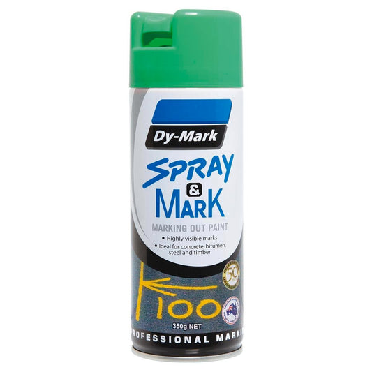 Dy-Mark Fluoro Green Spray Mark Paint 350g Toluene-Free High Opacity - Auzzistore