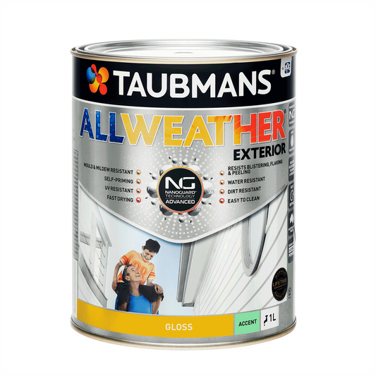 Taubmans 1L Accent Gloss All Weather Exterior Paint - Water Based - Mould Resistant - Auzzistore