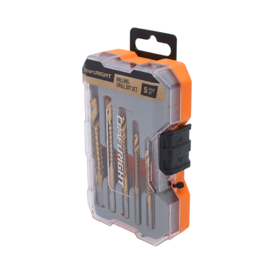Craftright 5 Piece Milling Drill Bit Set - HSS4241 Titanium Coated - 104mm x 145mm