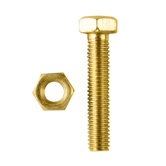 Pinnacle Hex Bolt and Nut - M5 x 25mm - Yellow Zinc - Hi Tensile - 10 Pack - Auzzistore