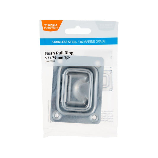 Taskmaster Flush Pull Ring - 57 x 76mm - 316 Stainless Steel - Easy Installation - Auzzistore