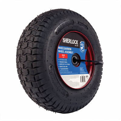 Sherlock 16 Wide Wheelbarrow Wheel - 16x6.50-8 - Steel - Durable