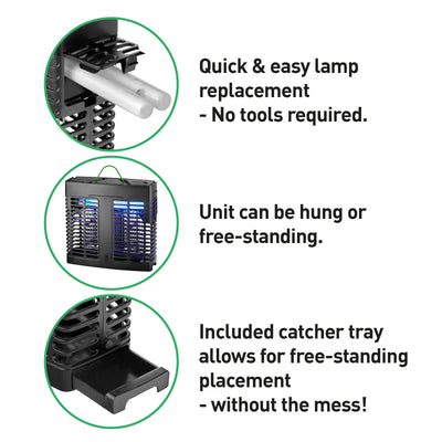 Gecko Small LED Slimline Zapper - 20m Coverage - Weatherproof - Low Maintenance