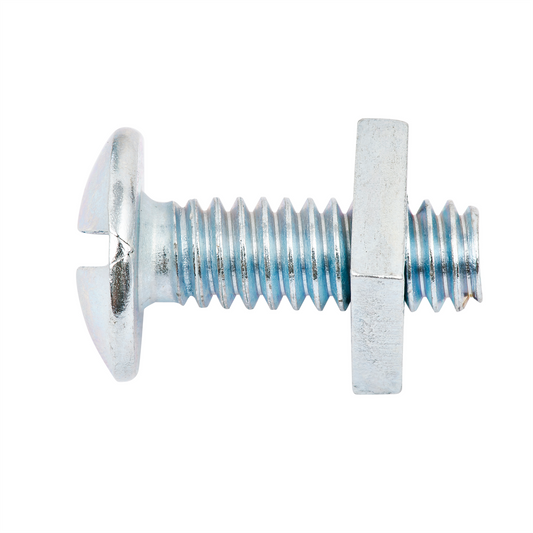 Zenith Mushroom Head Bolt and Nut 1/4 x 25mm Zinc Plated 12 Pack - Auzzistore