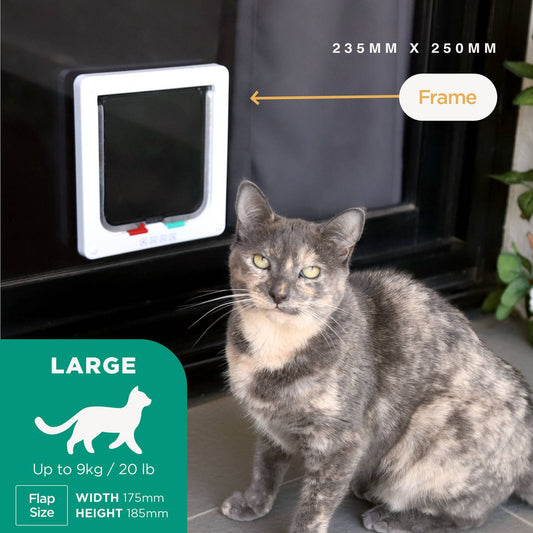 Hakuna Pets Large Cat Flap - 175mm W x 185mm H - Plastic - Durable – view 2 - Auzzistore